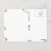 ヒッピーハッピーバースデーインブラック ポストカード (裏面)