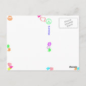 ヒッピーハッピーバースデーカードブルーポストカード ポストカード (裏面)