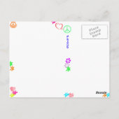 ヒッピーハッピーバースデーポストカード(紫) ポストカード (裏面)