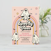 ヒッピーハロウィンスプーキーな雰囲気の誕生日 招待状 (スタンド正面)