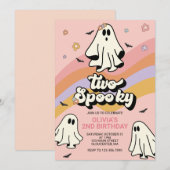 ヒッピーハロウィン 2度目の誕生日おばけパーティーの招待状 招待状 (正面/裏面)
