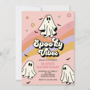 ヒッピーハロウィーン スプーキーな雰囲気の誕生日招待状 招待状