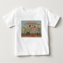 ヒッピーバンに乗ったプードル ベビーTシャツ