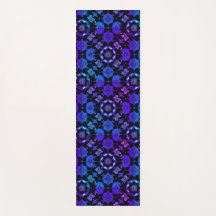 ヒッピーパターン（の模様が）あるレトロボヘミアンブルーパープルブラック