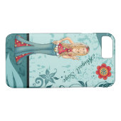 ヒッピーパーソナライズされたガール、平和のサインと花 Case-Mate iPhoneケース (裏面(横))