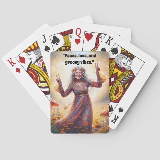 ヒッピーパーソナライズされたボホ祖母カスタムキノコ トランプ (裏面)