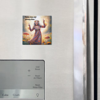 ヒッピーパーソナライズされたボホ祖母カスタムキノコ マグネット