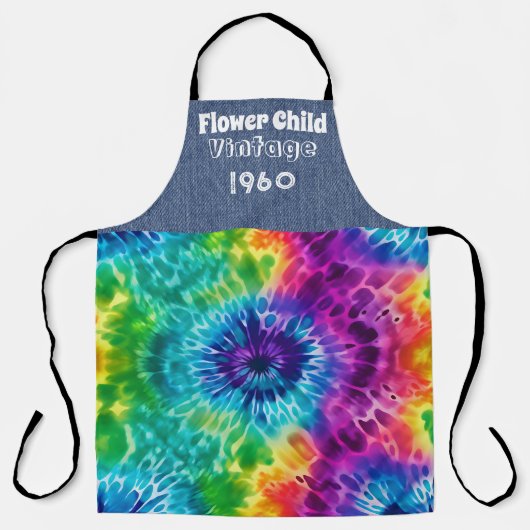 ヒッピーパーソナライズされた絞り染めオールオーバープリントエプロン エプロン (正面)