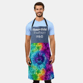 ヒッピーパーソナライズされた絞り染めオールオーバープリントエプロン エプロン (着用した状態)