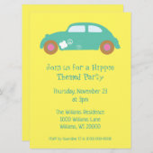 ヒッピーパーティーにご参加ください 招待状 (正面/裏面)