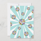 ヒッピーパーティー1960年代1970年代のテーマ招待状 招待状 (裏面)