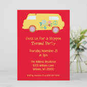 ヒッピーパーティー 赤と黄色 招待状 (スタンド正面)