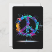 ヒッピーピースサイン結婚式招待状 招待状 (裏面)