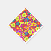 ヒッピーピースフラワーチャイルドディナーパーティー スタンダードカクテルナプキン (角)