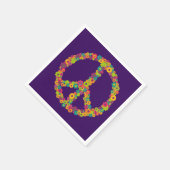 ヒッピーピースフラワーチャイルドディナーパーティー スタンダードカクテルナプキン (角)