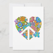 ヒッピーピースフローラカラフル結婚式招待状 招待状 (裏面)