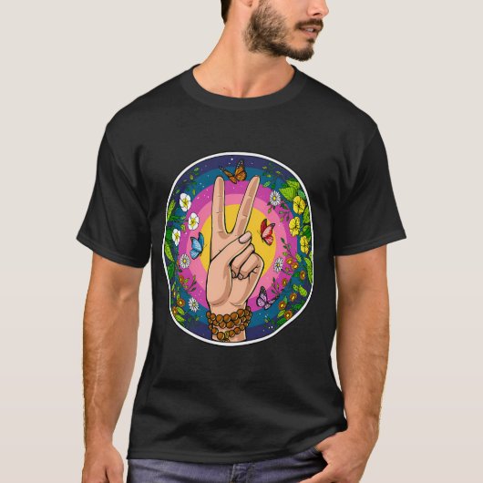 ヒッピーピースマーク Tシャツ (正面)