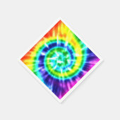 ヒッピーピースレトロ絞り染めカラフルボホ スタンダードカクテルナプキン (角)