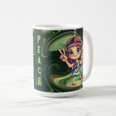 ヒッピーピース コーヒーマグカップ (正面右)