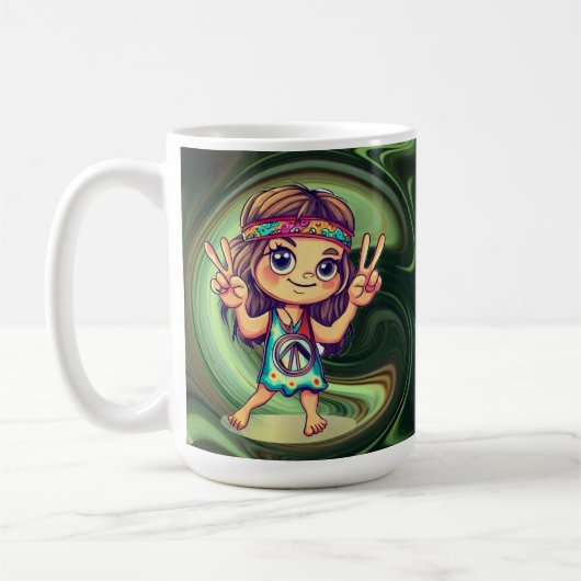 ヒッピーピース コーヒーマグカップ (左)