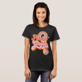 ヒッピーフィーリンのグルービー・レインボー平和サイン Tシャツ (正面フル)