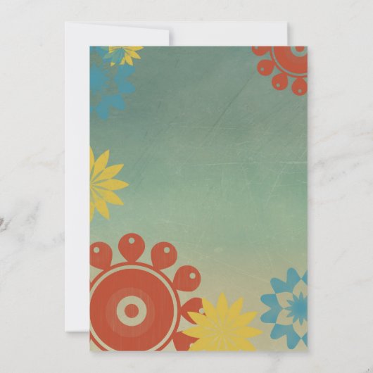 ヒッピーフラワーズヴィンテージウエディング招待状5x7 招待状 (裏面)