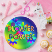 ヒッピーフラワーパワーパーティープレート ペーパープレート (パーティー)