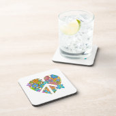 ヒッピーフラワーピースサインハート コースター (右側)