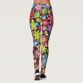 ヒッピーフローラ花びら パターン(の模様が)ある |レギンス レギンス (裏面)