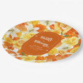 ヒッピーフローラGroovyベビーイン開花ベビーシャワー ペーパープレート (アングル)