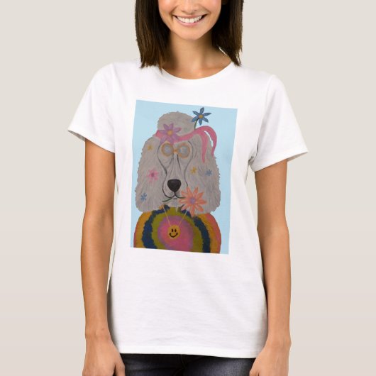ヒッピープードルの花の子 Tシャツ (正面)
