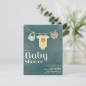 ヒッピーベビー物干し線ニュートラルベビーシャワー 招待状 (スタンド正面)