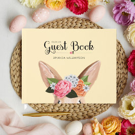 ヒッピーホップイースターフローラバニーラビットベイビーシャワー ゲストブック