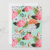 ヒッピーホップイースターフローラバニーラビットベイビーシャワー 招待状 (裏面)