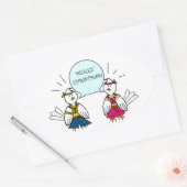 ヒッピーメリークリスマス 楕円形シール (封筒)