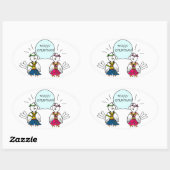 ヒッピーメリークリスマス 楕円形シール (シート)