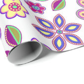 ヒッピーモダンの花の柄 |植物学 ラッピングペーパー (ロールコーナー)