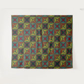 ヒッピーレッドブルーイエローグリーンエスニックトリッピーアーシー タペストリー (正面(横))