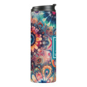 ヒッピーレトロタイダイモノグラムのン タンブラー (回転左)