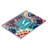 ヒッピーレトロタイダイモノグラムのン ノートブック (左側)