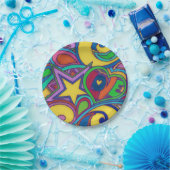 ヒッピーレトロピースアート ペーパープレート (パーティー)