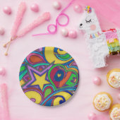 ヒッピーレトロピースアート ペーパープレート (パーティー)