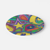 ヒッピーレトロピースアート ペーパープレート (アングル)