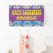 ヒッピーレトロ絞り染め退職パーティー 横断幕 (インサイチュ)