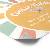 ヒッピーレトロ70sサンライズベビーシャワークッキーテーブル ポスター (角)