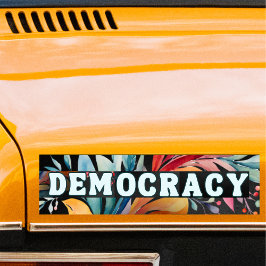 ヒッピーレトロGroovy Democracy政治政治 バンパーステッカー