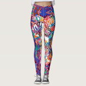 ヒッピーヴァンドリームスホープピースラブ絞り染め レギンス (正面)