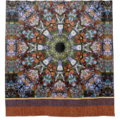 ヒッピー万華鏡のように千変万化するパターン数々の色曼荼羅ストライプ シャワーカーテン (正面)