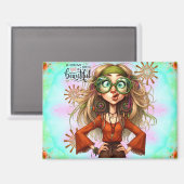 ヒッピー予測できなの美しい磁石 マグネット (正面/裏面)