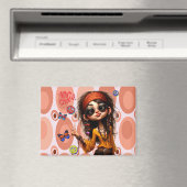 ヒッピー予測できなガールビーチェック磁石 マグネット (インサイチュ (食洗機))